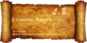 Leimeter Babett névjegykártya